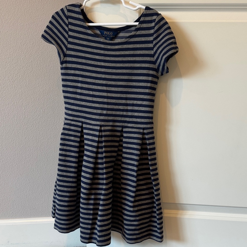 Polo by Ralph Lauren Kids Dress in Navy and Gray Stripes